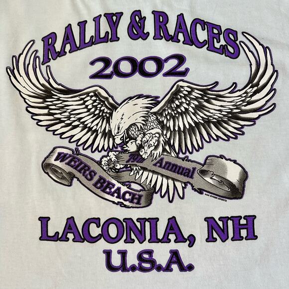 Vintage 2002 Laconia Rally & Races Wolves T-shirt - Picture 4 of 8